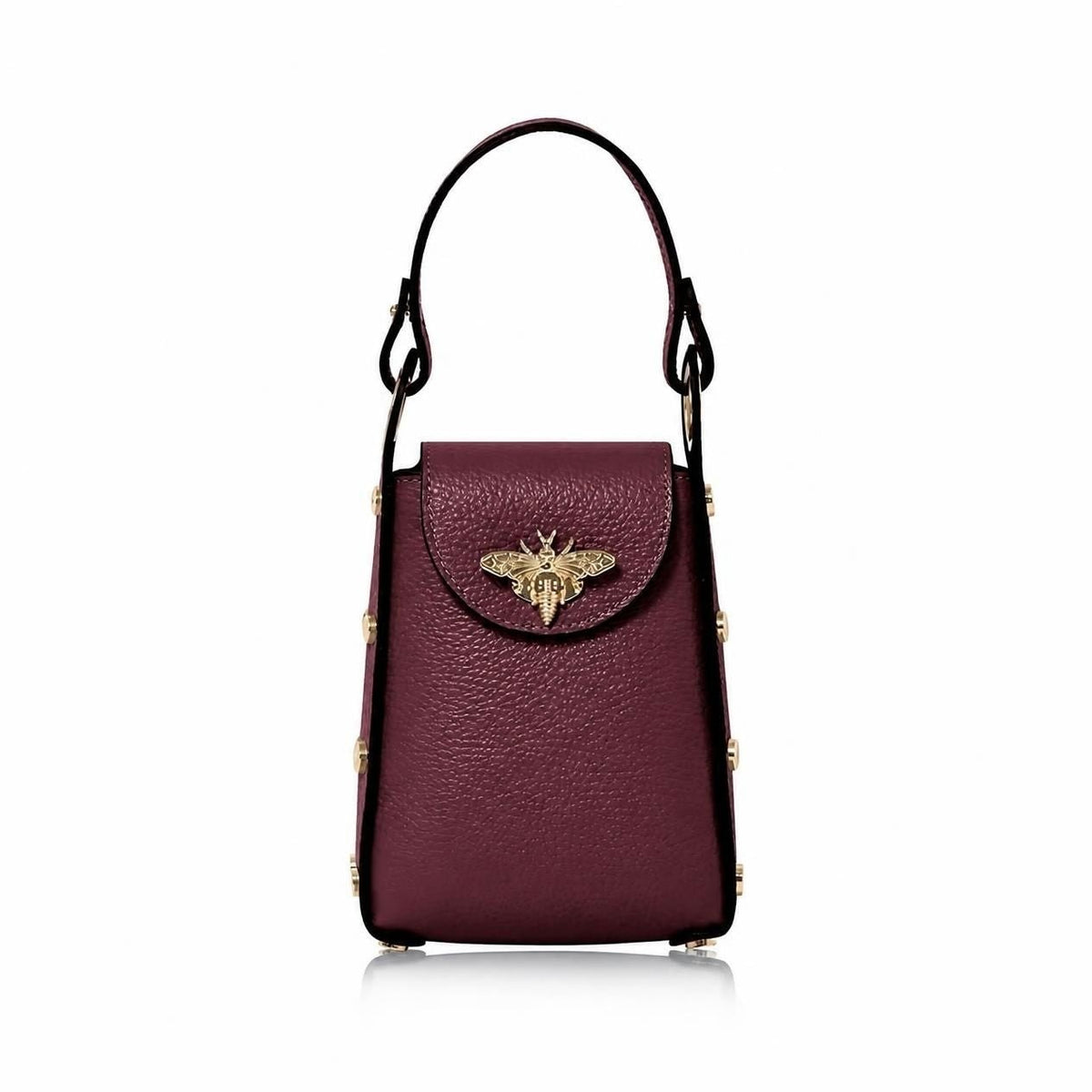 Bellagio Mini Bee Handbag Red Plum | Betsy & Floss
