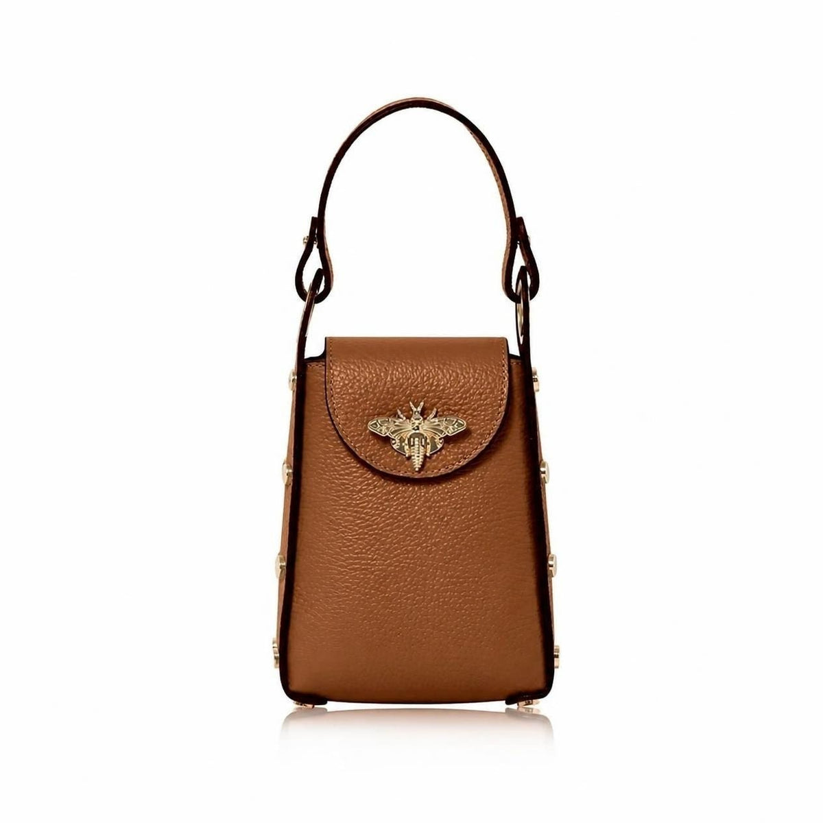 Bellagio Mini Bee Handbag Dark Tan | Betsy & Floss