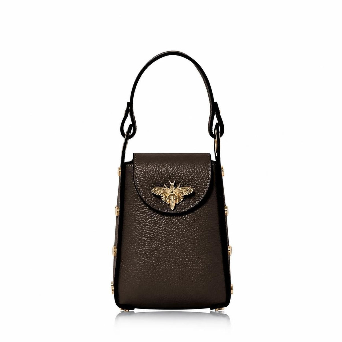 Bellagio Mini Bee Handbag Dark Chocolate | Betsy & Floss
