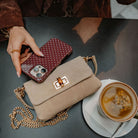 Cori Suede Handbag and Clutch Bag Light Chocolate | Betsy & Floss