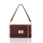 Cori Suede Handbag and Clutch Bag Burgundy | Betsy & Floss