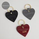 Croc Leather Heart Keyring Black | Betsy & Floss