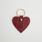 Croc Leather Heart Keyring Burgundy | Betsy & Floss