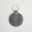 Croc Leather Round Keyring Grey | Betsy & Floss