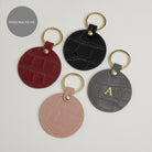 Croc Leather Round Keyring Black | Betsy & Floss