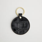 Croc Leather Round Keyring Black | Betsy & Floss