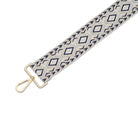 Crossbody Strap - Diamond Patterned Strap in Cream and Navy (Gold Hardware) | Betsy & Floss