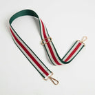 Crossbody Strap - Green Stripe (Gold Hardware) | Betsy & Floss