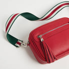 Crossbody Strap - Green Stripe (Silver Hardware) | Betsy & Floss