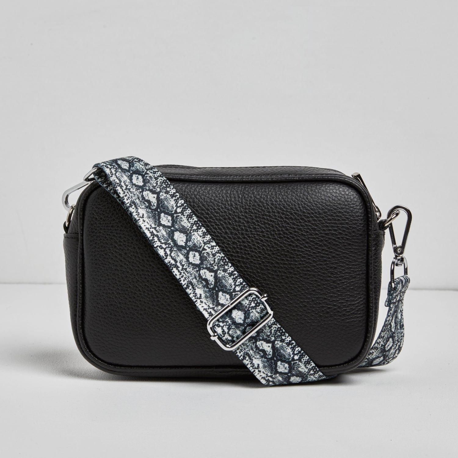 Crossbody Strap - Grey Snake Print (Silver Hardware) | Betsy & Floss