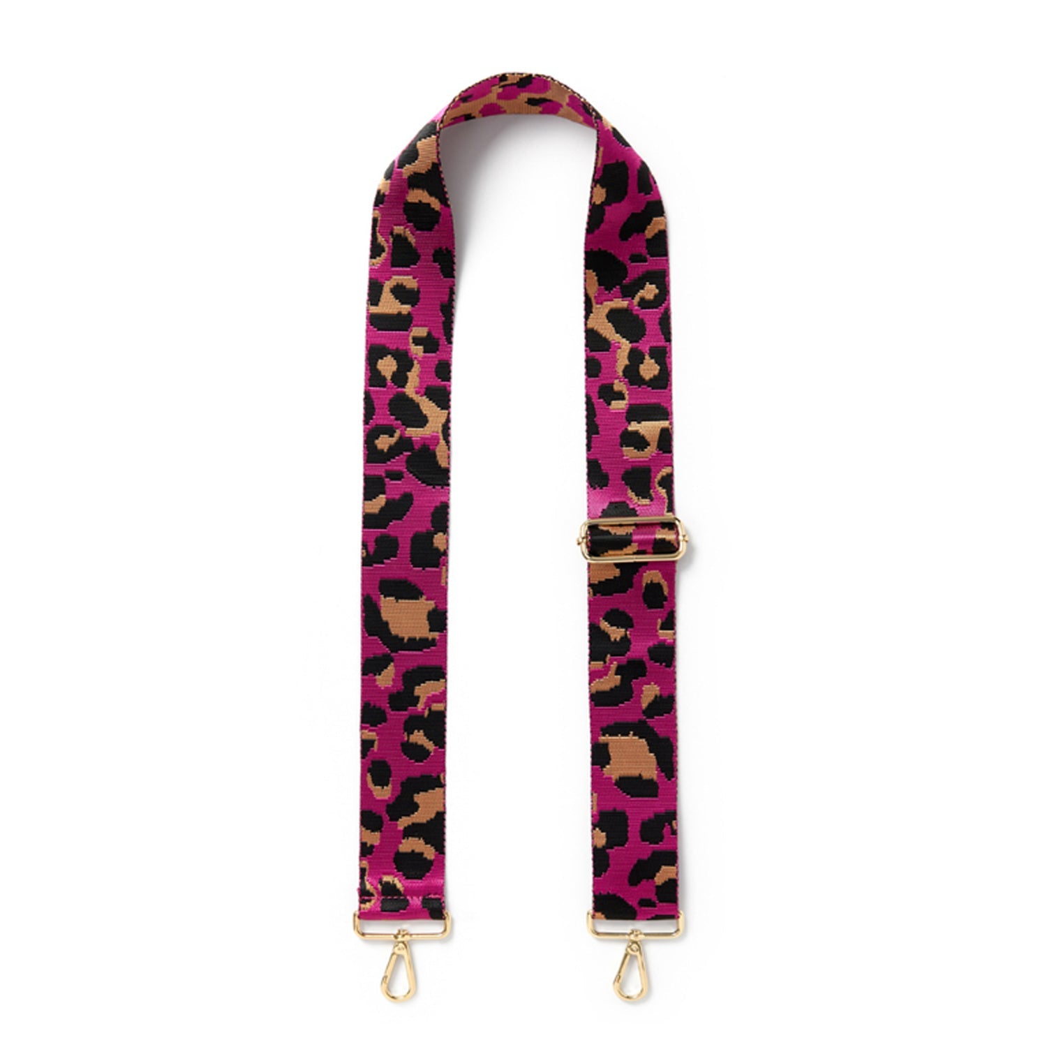 Crossbody Strap - Leopard Print in Fuchsia Pink (Gold Hardware) | Betsy & Floss