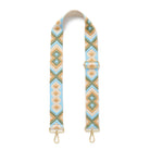 Crossbody Strap - Light Blue and Cream Bohemian Print (Gold Hardware) | Betsy & Floss