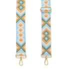 Crossbody Strap - Light Blue and Cream Bohemian Print (Gold Hardware) | Betsy & Floss