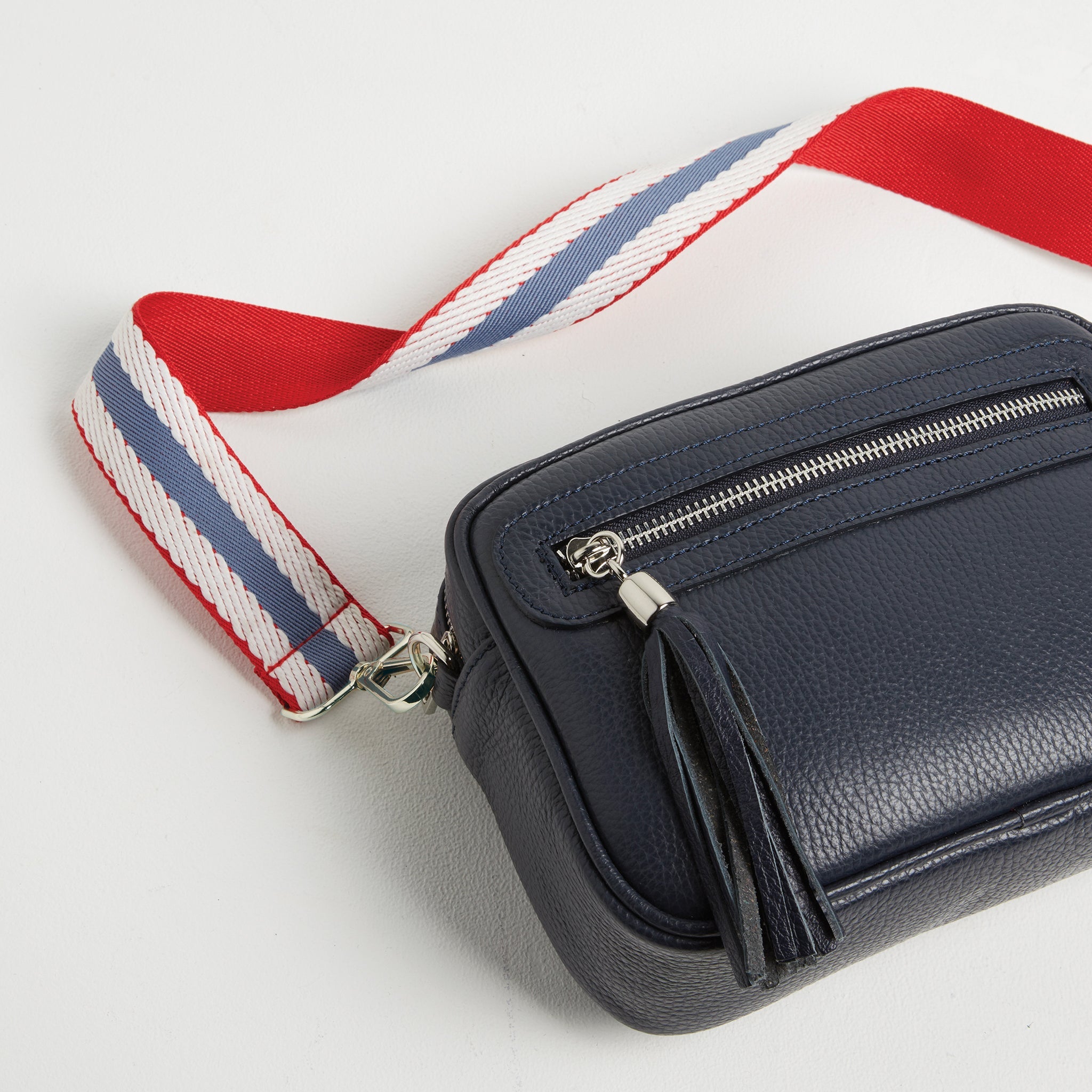 Crossbody Strap - Nautical Stripes (Silver Hardware) | Betsy & Floss