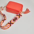 Crossbody Strap - Orange and Pink Bohemian Print (Gold Hardware) | Betsy & Floss