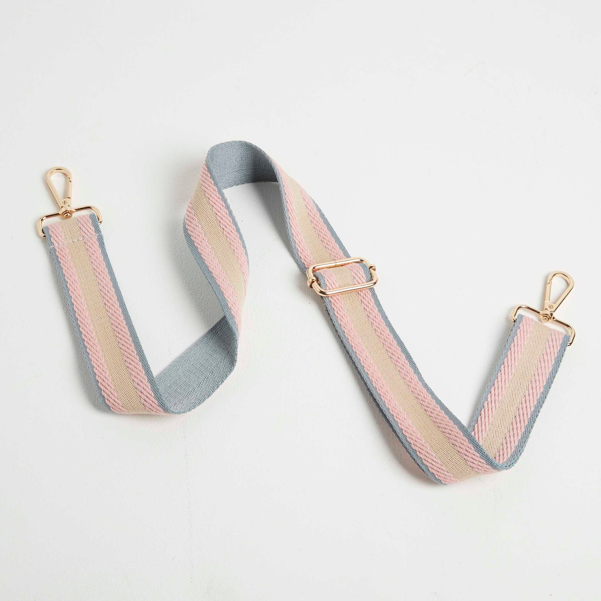 Crossbody Strap - Pastel Stripes (Gold Hardware) | Betsy & Floss