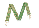 Crossbody Strap - Patterned Strap in Green (Gold Hardware) | Betsy & Floss