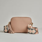 Crossbody Strap - Pink and Grey Bohemian Print (Gold Hardware) | Betsy & Floss