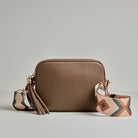 Crossbody Strap - Pink and Grey Bohemian Print (Gold Hardware) | Betsy & Floss