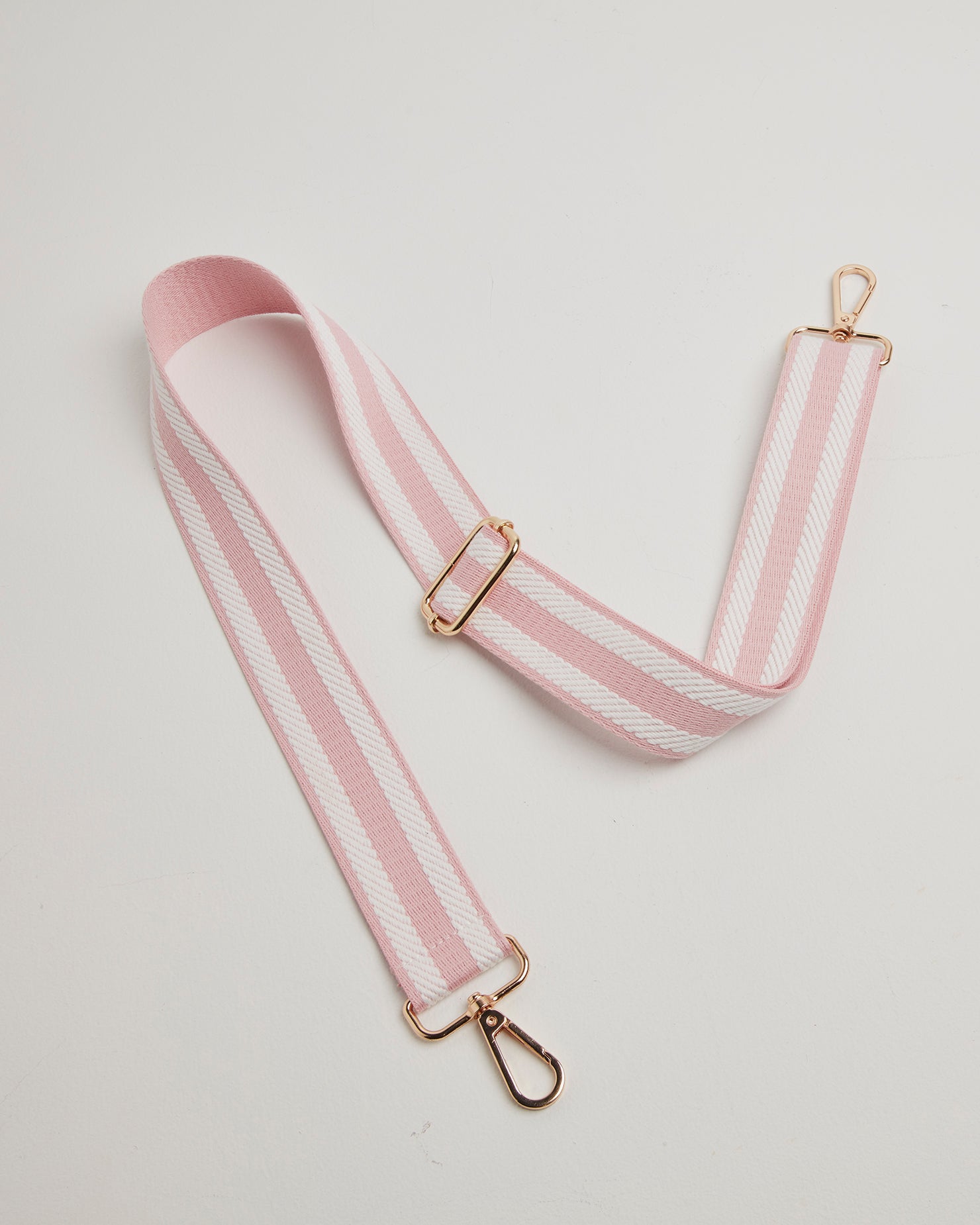 Crossbody Strap - Pink Candy Stripe (Gold Hardware) | Betsy & Floss