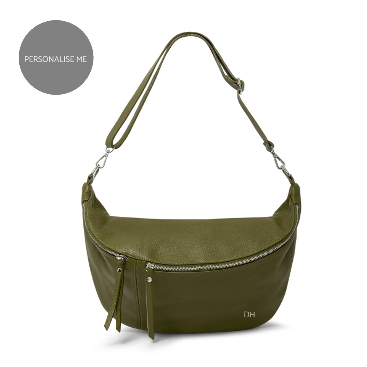 Emilia Large Crossbody Waist Bag Olive Green | Betsy & Floss