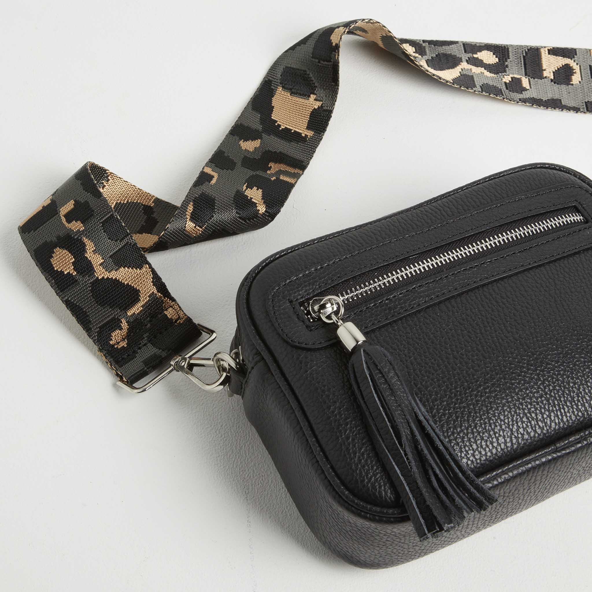 Black and leopard print purse sale