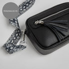 Florence Crossbody Bag in Black with Snake Strap Black | Betsy & Floss