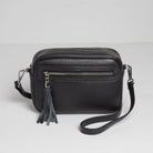 Florence Crossbody Bag in Black with Snake Strap Black | Betsy & Floss