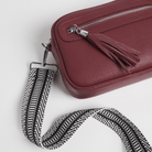 Florence - Crossbody Bag in Burgundy with Black Strap | Betsy & Floss