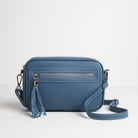 Florence Crossbody Bag in Denim Blue with Blue Aztec Strap Denim Blue | Betsy & Floss