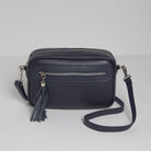 Florence Crossbody Bag in Navy with Blue Leopard Strap Navy Blue | Betsy & Floss