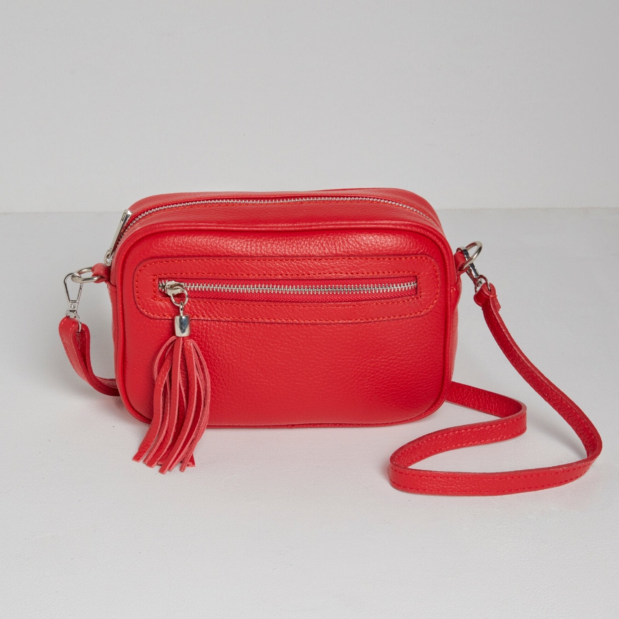 Florence Crossbody Bag in Red with Snake Strap Red | Betsy & Floss