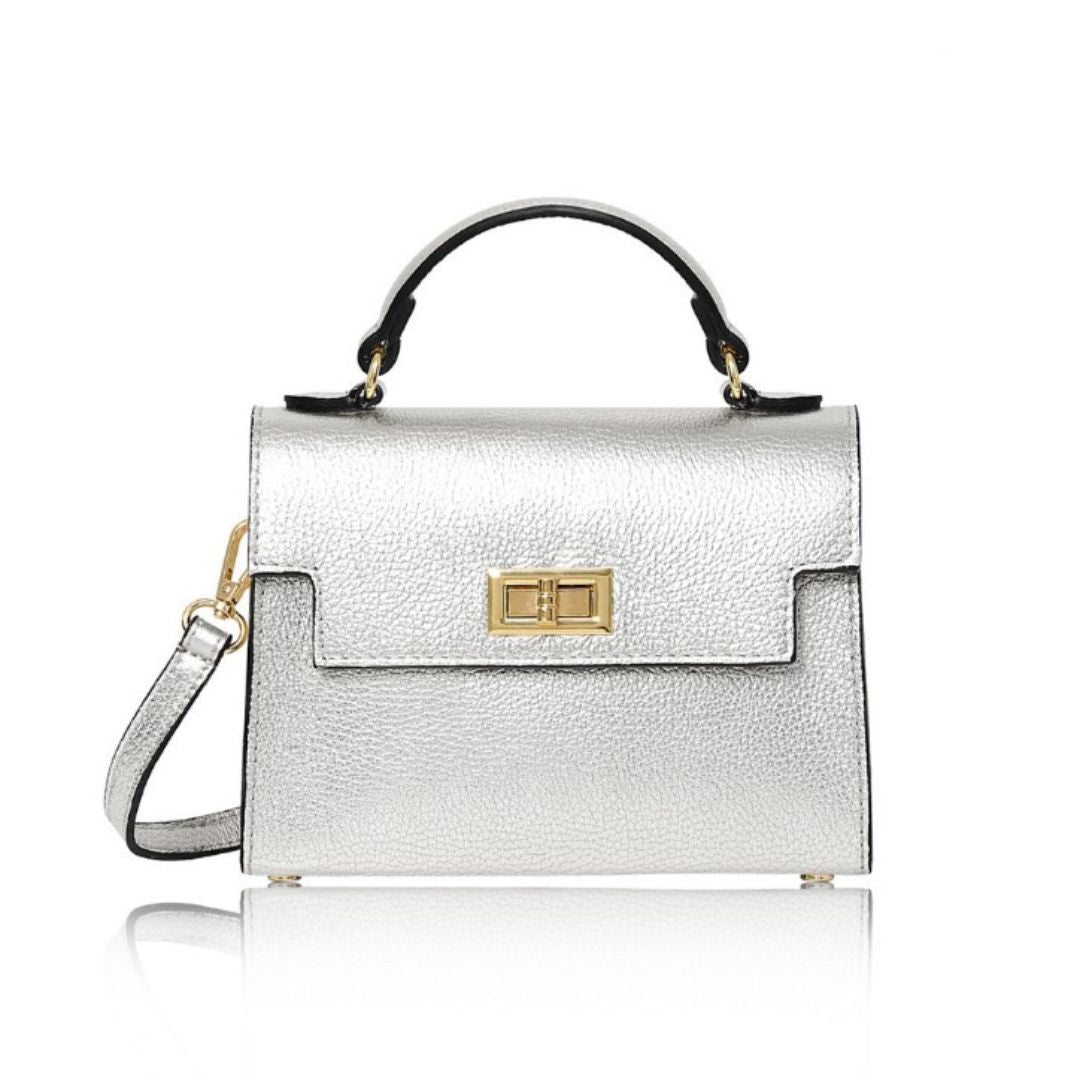 Forli Top Handle Handbag Silver | Betsy & Floss