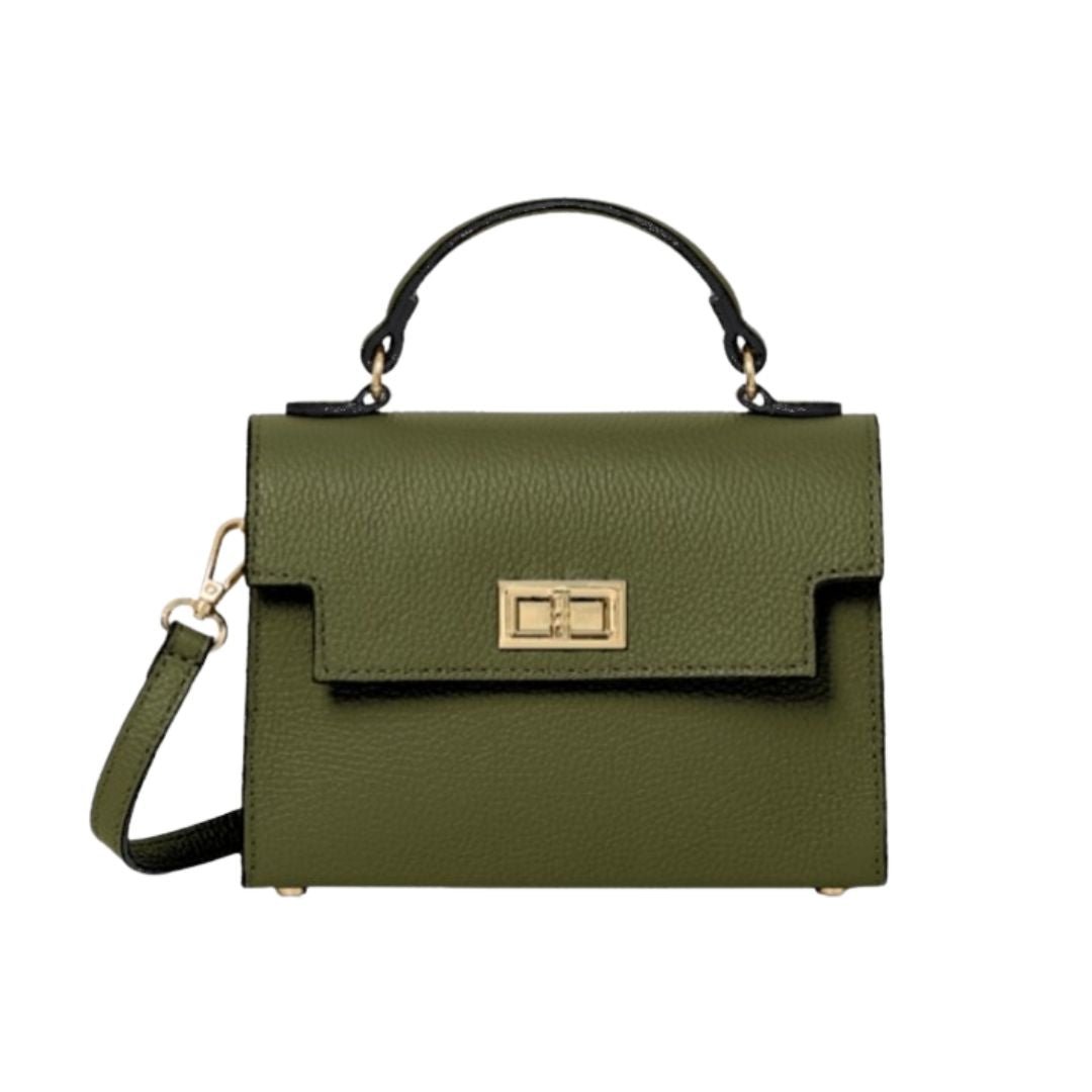 Forli Top Handle Handbag Olive Green | Betsy & Floss
