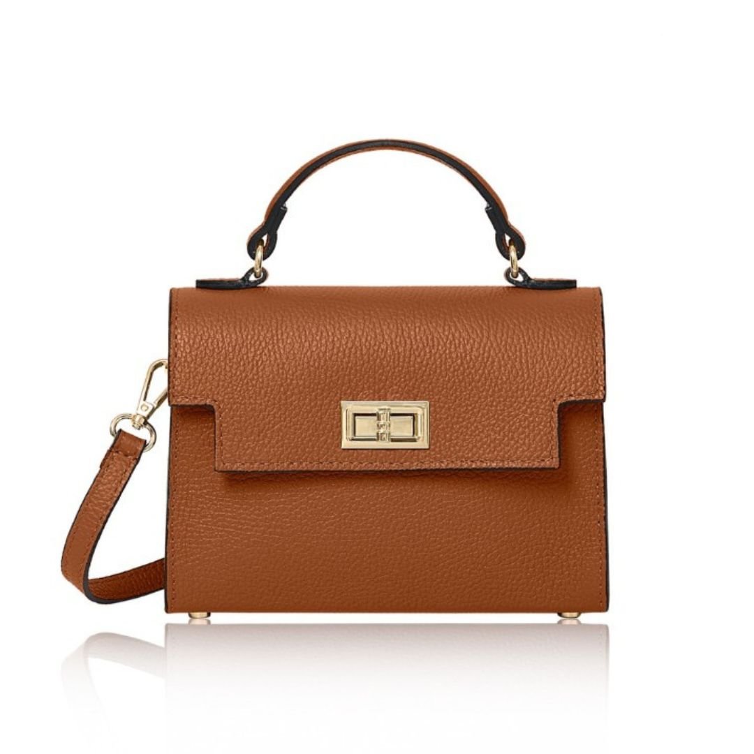Forli Top Handle Handbag Tan | Betsy & Floss