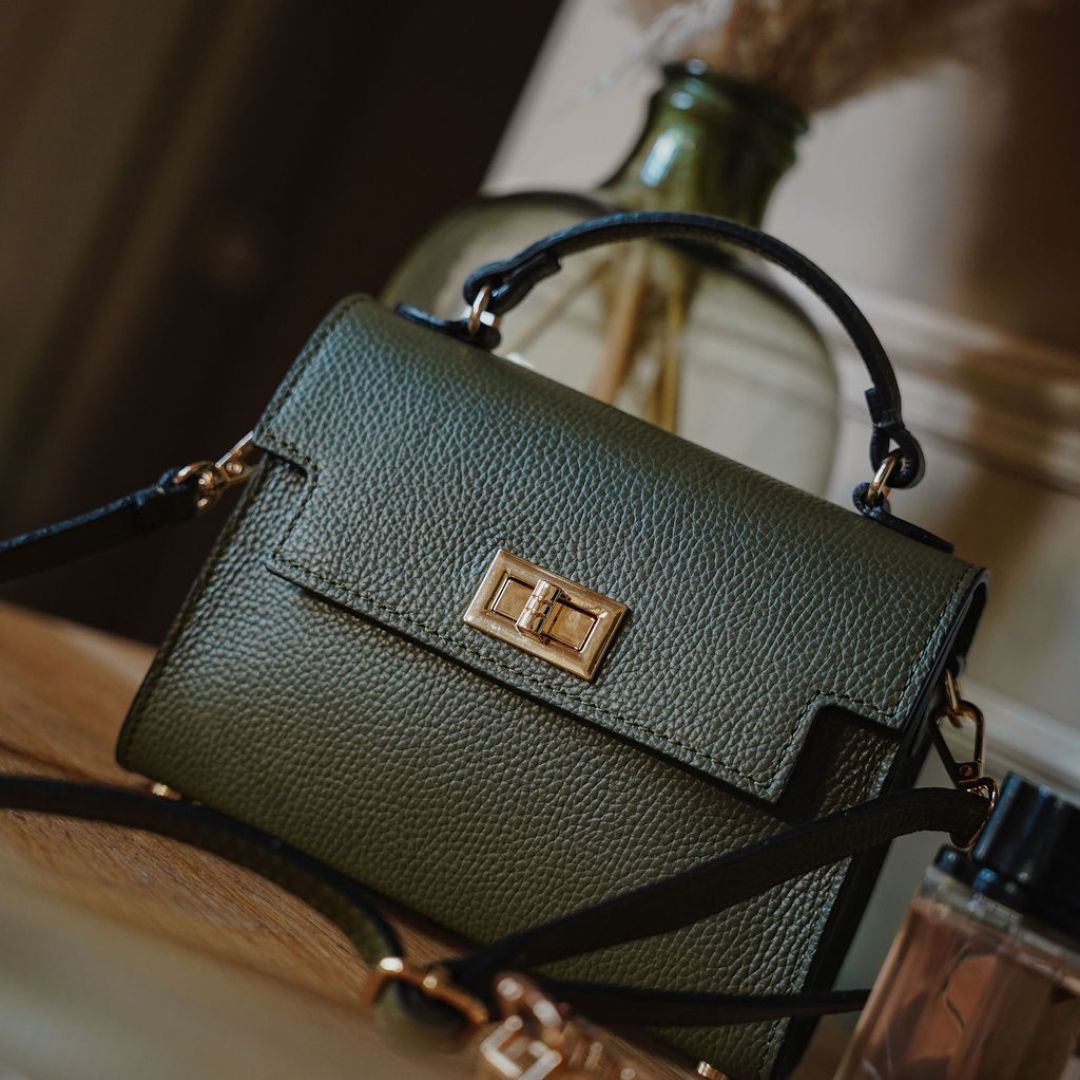 Forli Top Handle Handbag Olive Green | Betsy & Floss