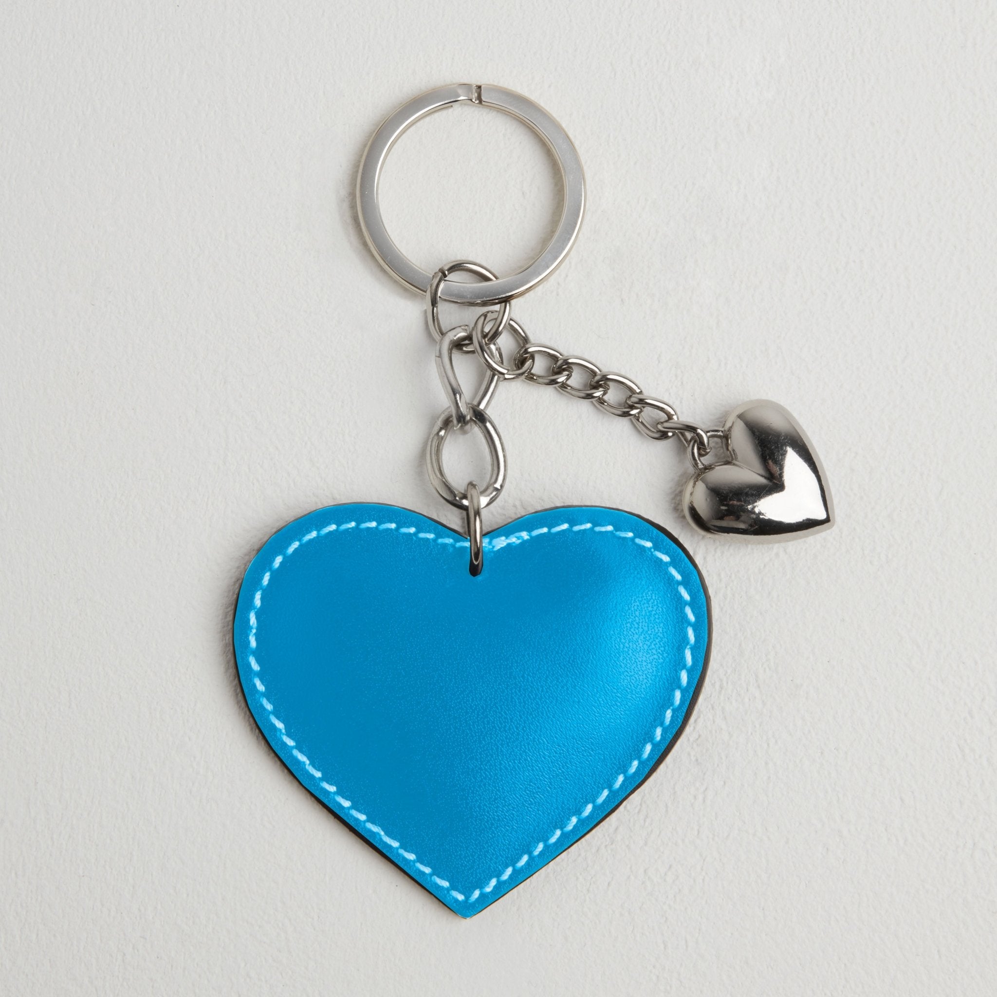 Heart Leather Keyring Turquoise | Betsy & Floss