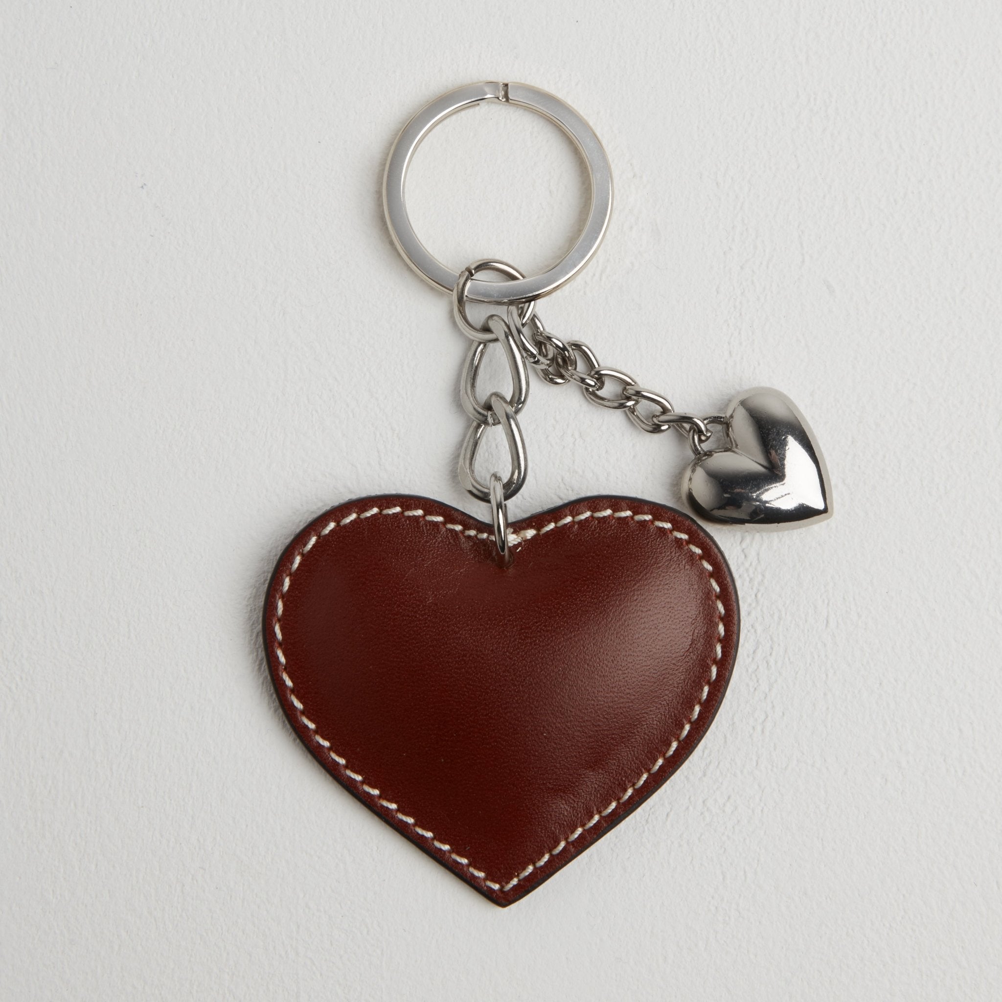 Heart Leather Keyring Brown | Betsy & Floss