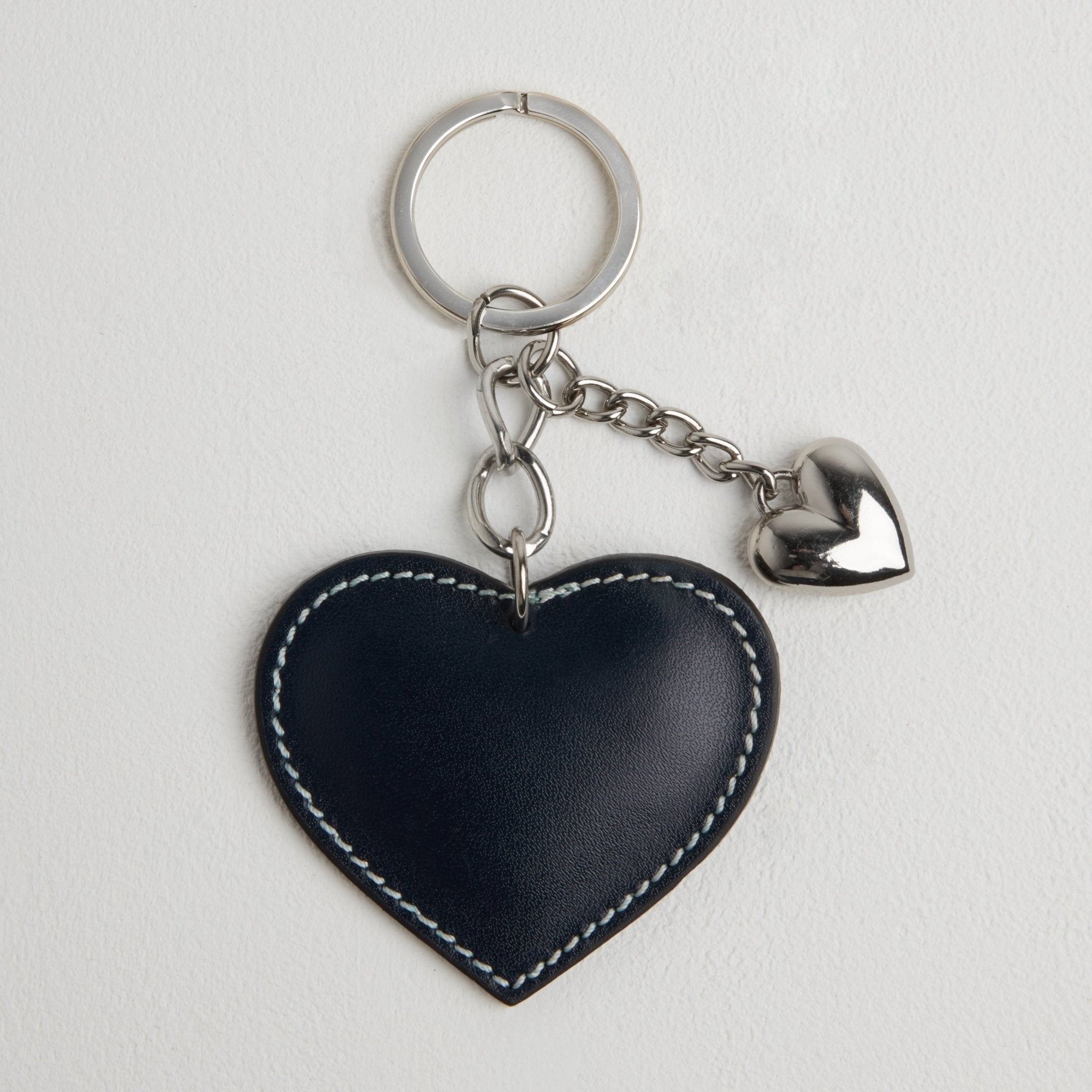 Heart Leather Keyring Navy | Betsy & Floss