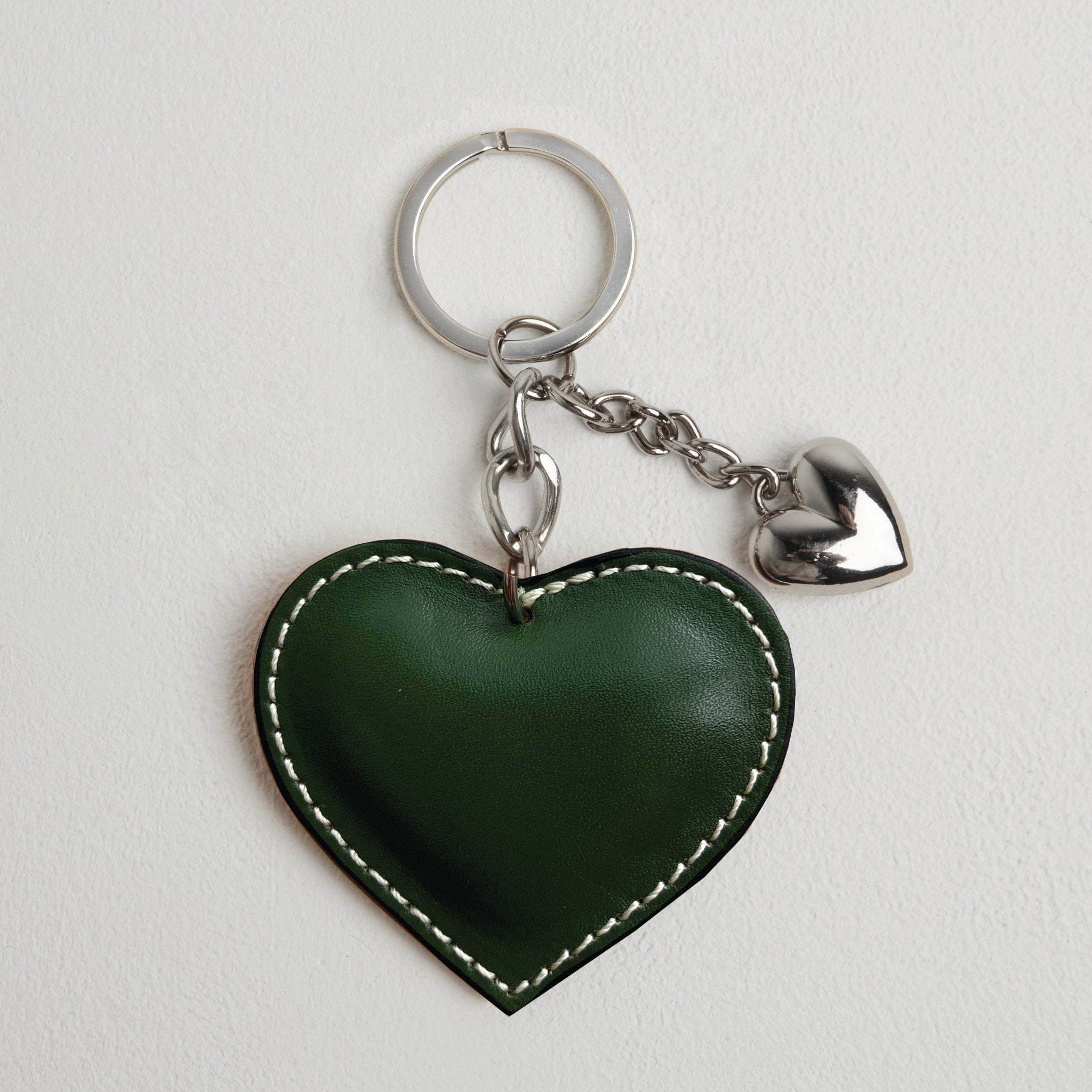 Heart Leather Keyring Green | Betsy & Floss