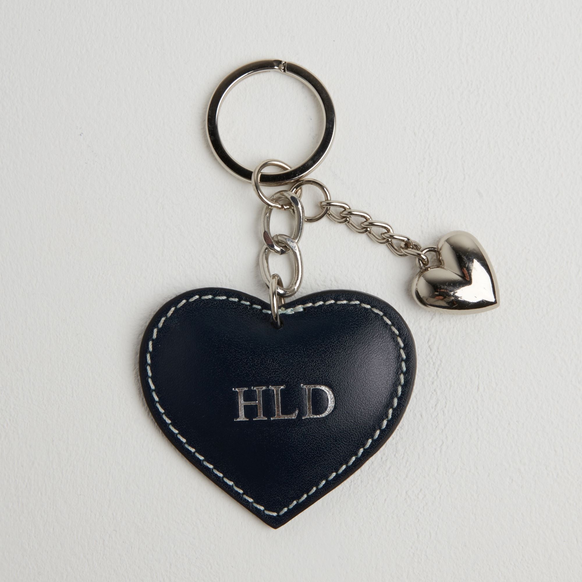 Heart Leather Keyring Navy | Betsy & Floss