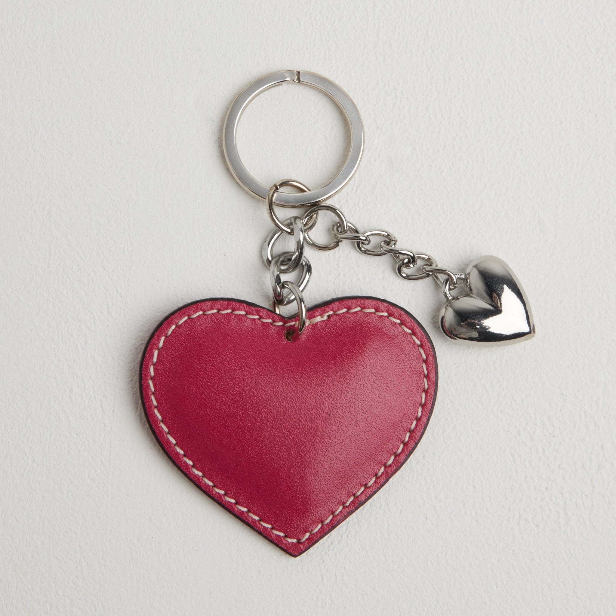 Heart Leather Keyring Fuchsia Pink | Betsy & Floss