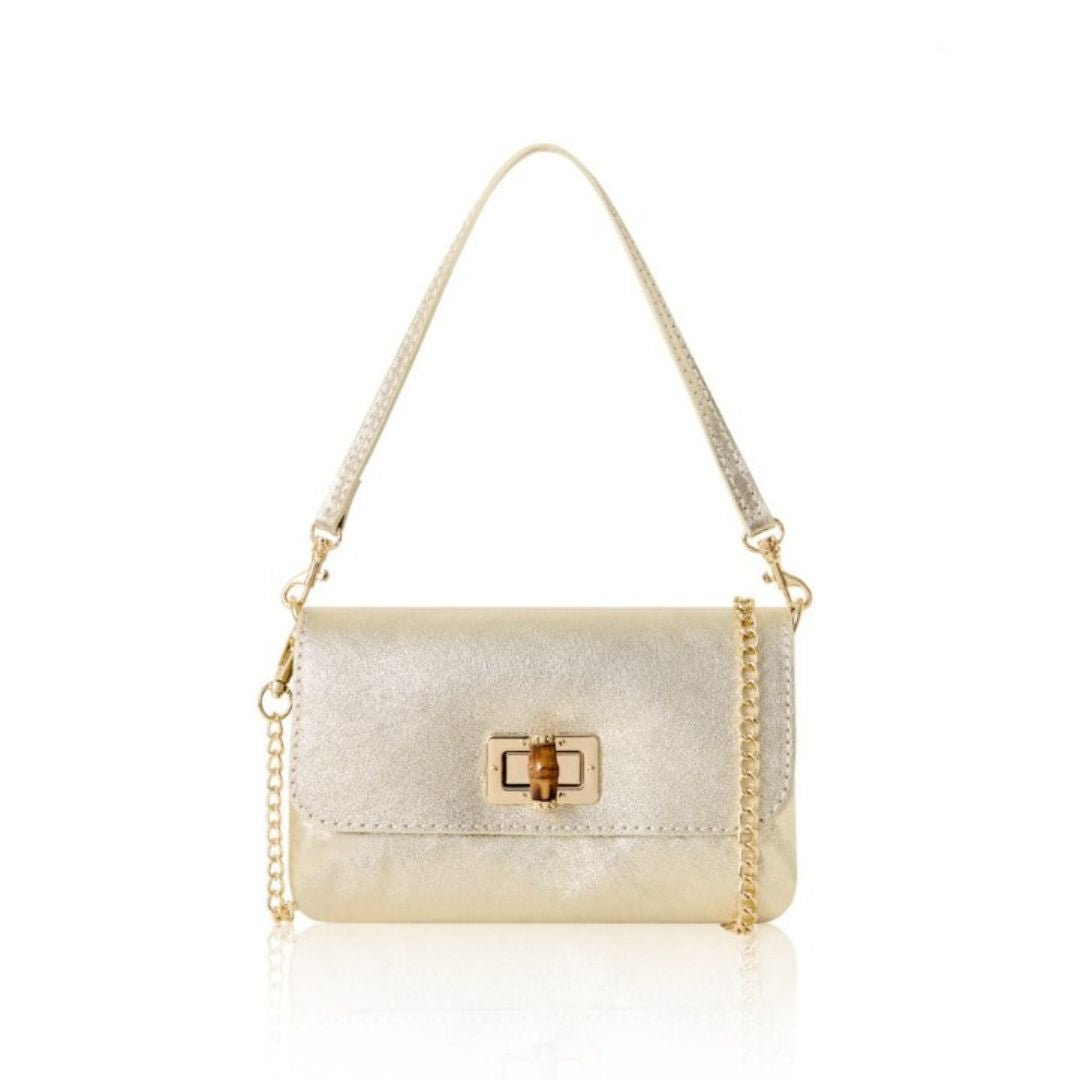 Jesi Handbag and Clutch Bag Gold | Betsy & Floss