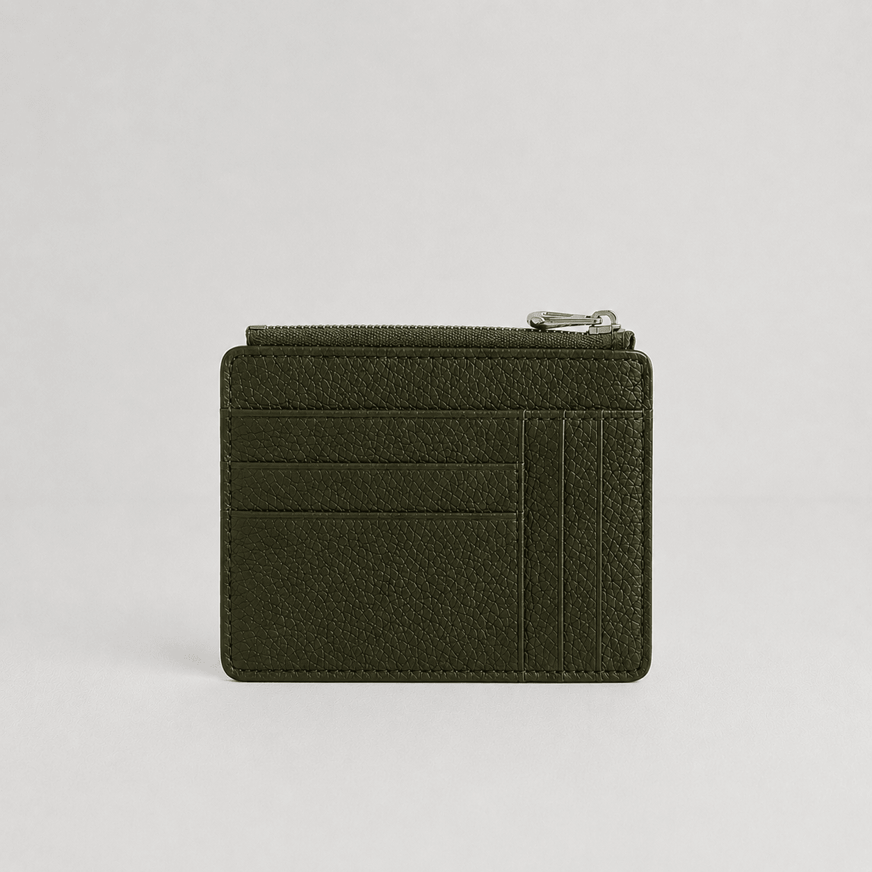 Leather Card Holder and Zip Purse Olive Green | Betsy & Floss