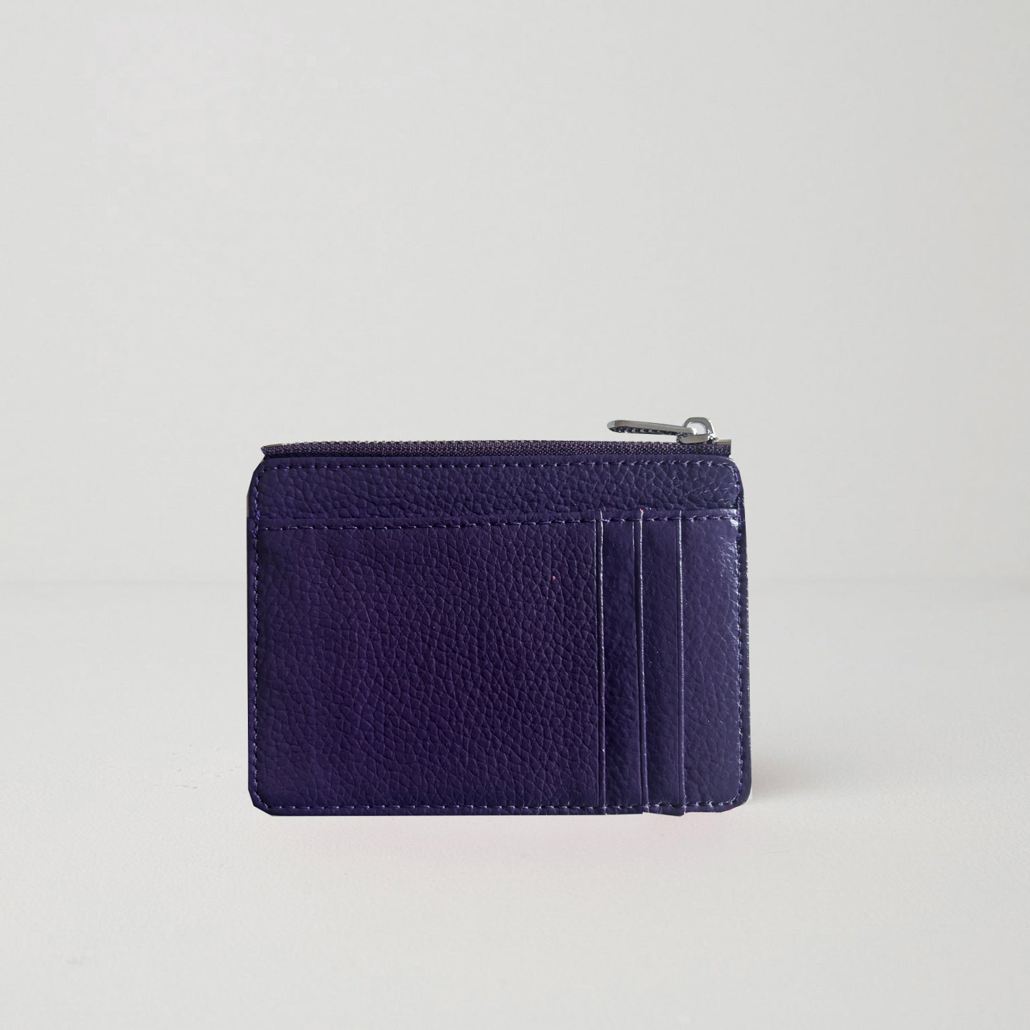 Leather Card Holder and Zip Purse Purple | Betsy & Floss