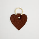 Leather Heart Keyring - Gold Hardware Tan | Betsy & Floss