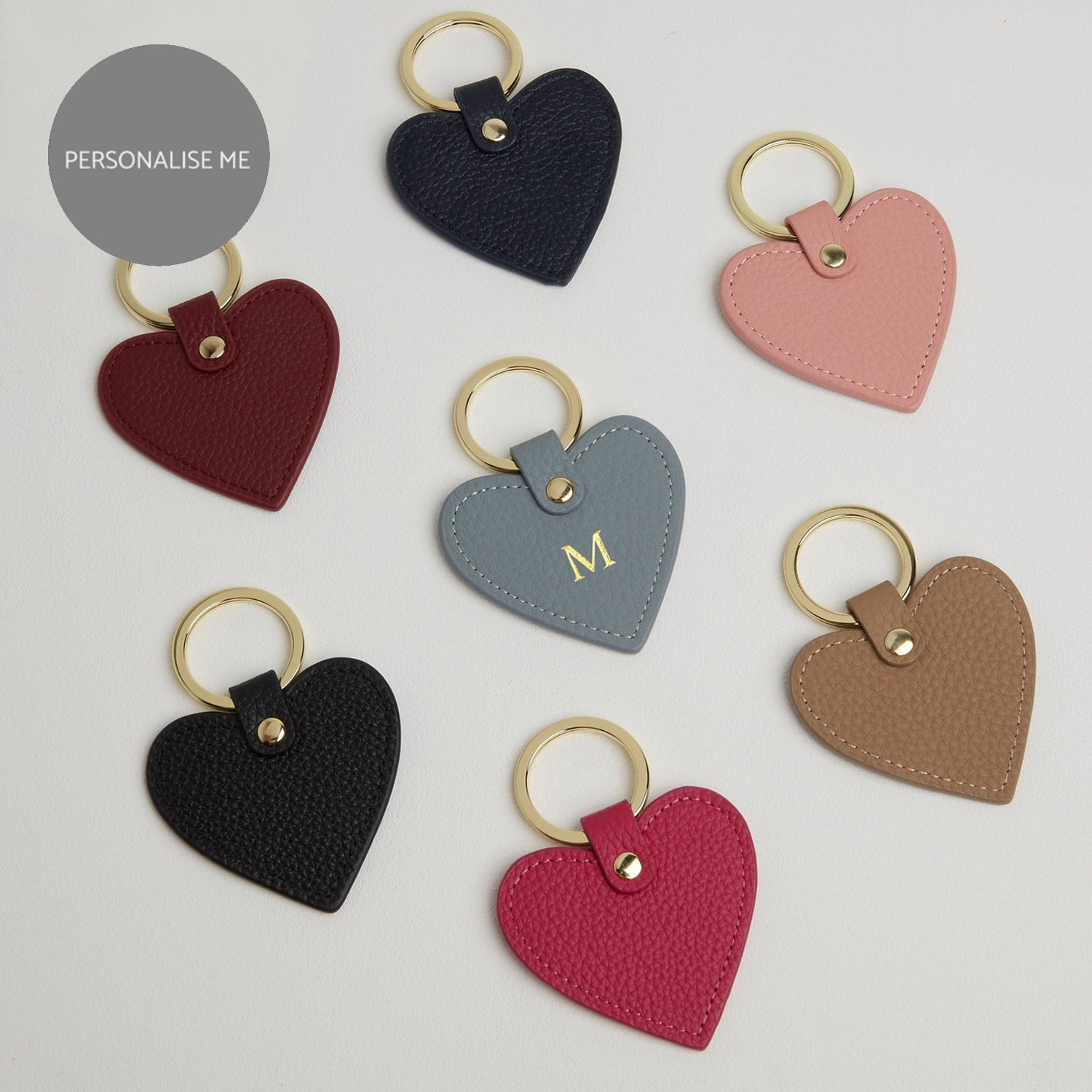 Leather Heart Keyring - Gold Hardware Fuchsia Pink | Betsy & Floss