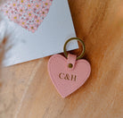 Leather Heart Keyring - Gold Hardware Fuchsia Pink | Betsy & Floss