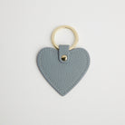 Leather Heart Keyring - Gold Hardware Light Blue | Betsy & Floss