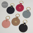 Leather Round Keyring - Gold Hardware Light Blue | Betsy & Floss